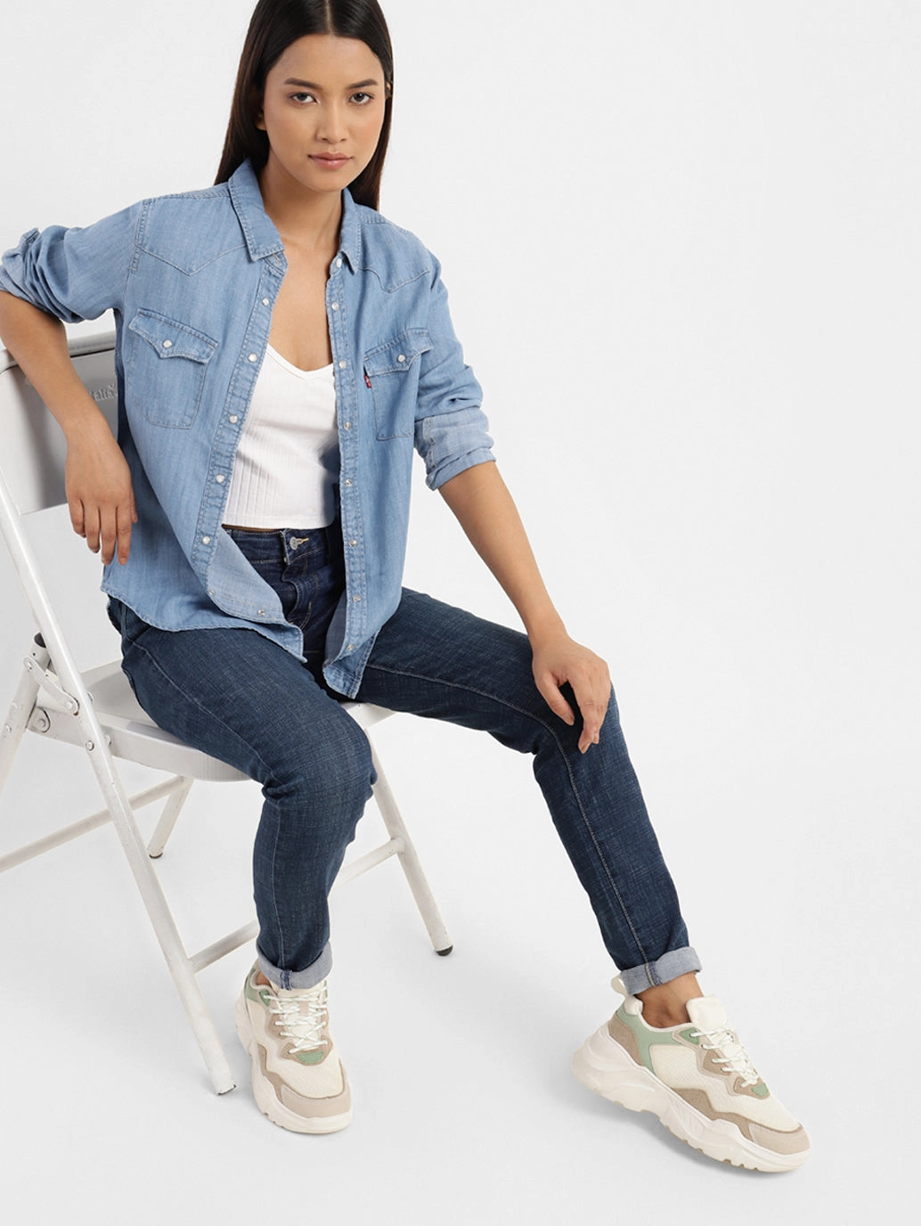 Women's 711 Blue Skinny Fit Mid Rise Jeans Family Style Slim