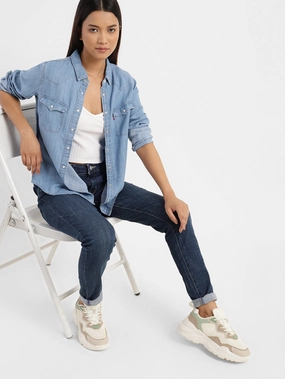 Women's 711 Blue Skinny Fit Mid Rise Jeans Family Style Slim