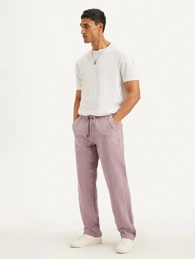Men's Mauve Loose Straight Fit Chino Trousers SecureZipperClosures