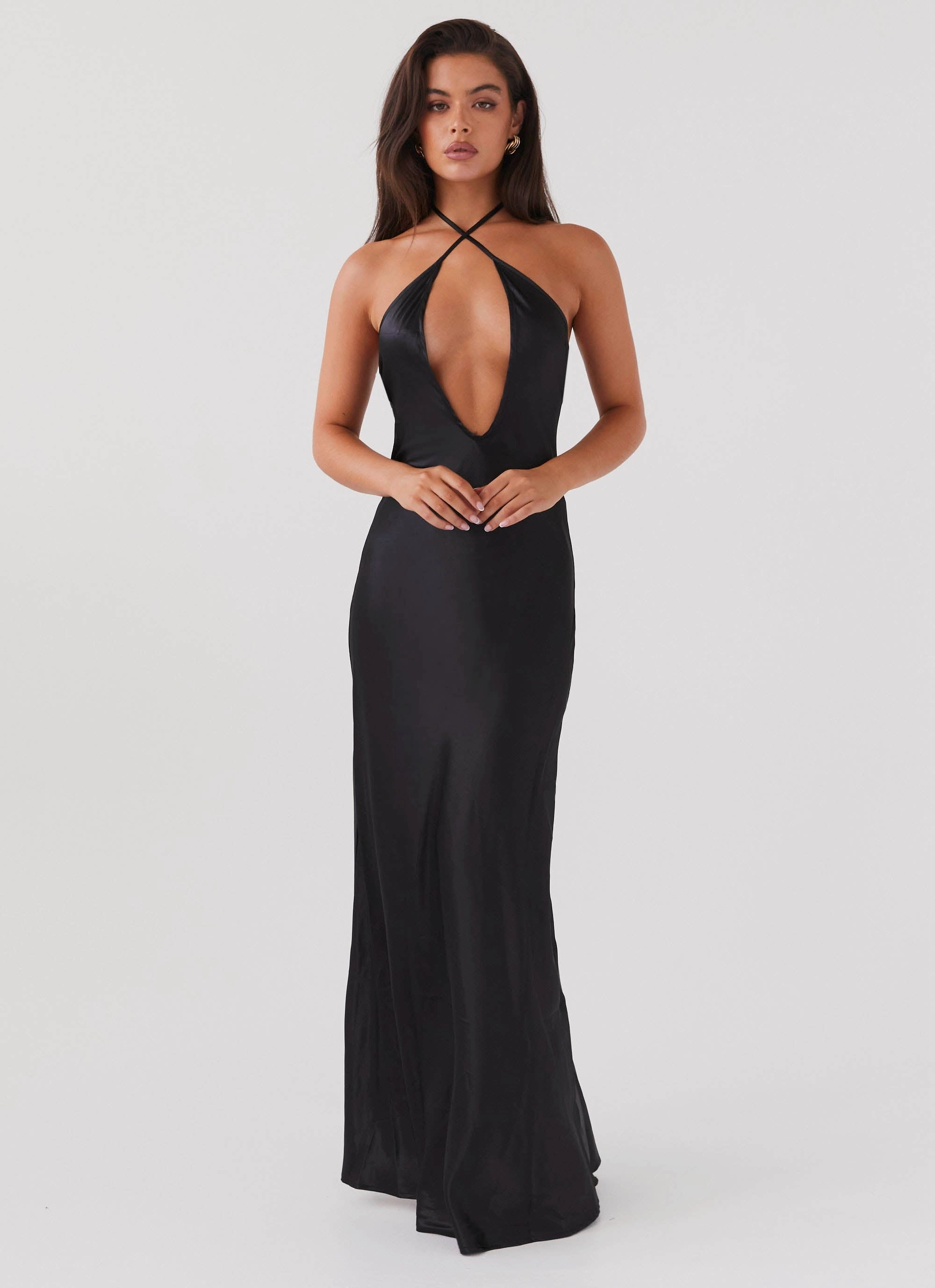 Bridal-Shower Noir Symphony Maxi Dress - Black