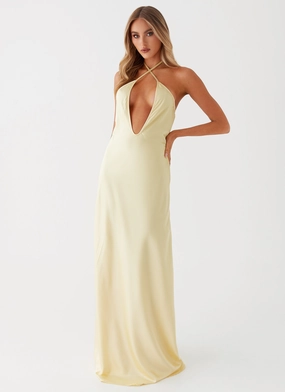 Flare Breeze Timeless Soft Noir Symphony Maxi Dress - Yellow