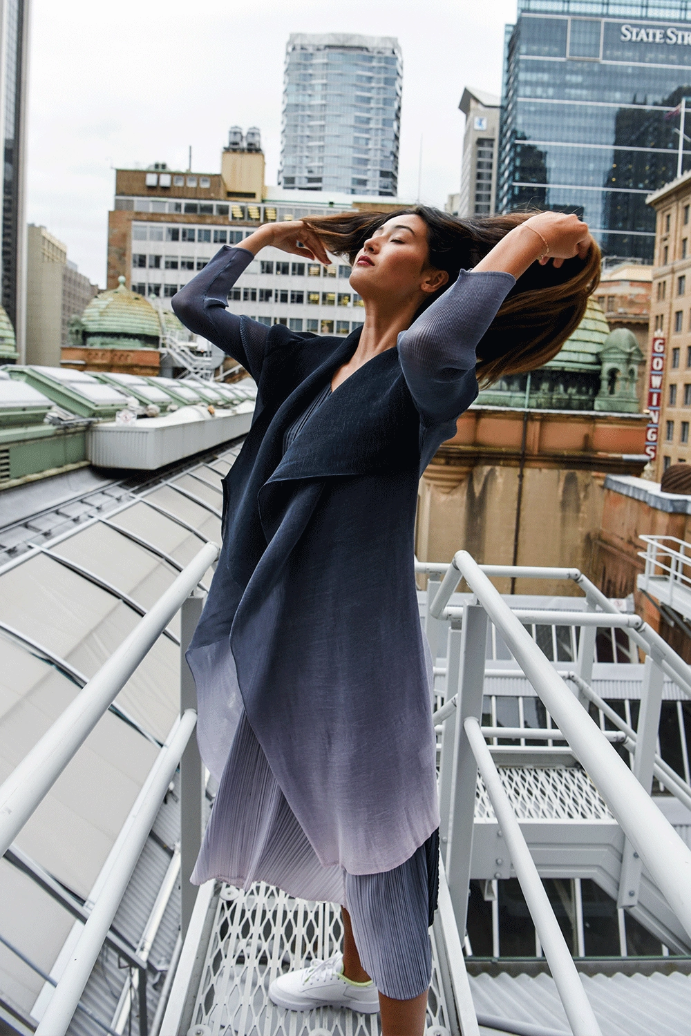 Double Layered Hood Ergonomic Shoulder Fit Alquema - AC2404-CGL Collare Coat