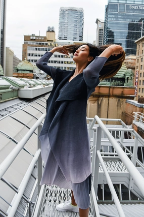 Double Layered Hood Ergonomic Shoulder Fit Alquema - AC2404-CGL Collare Coat