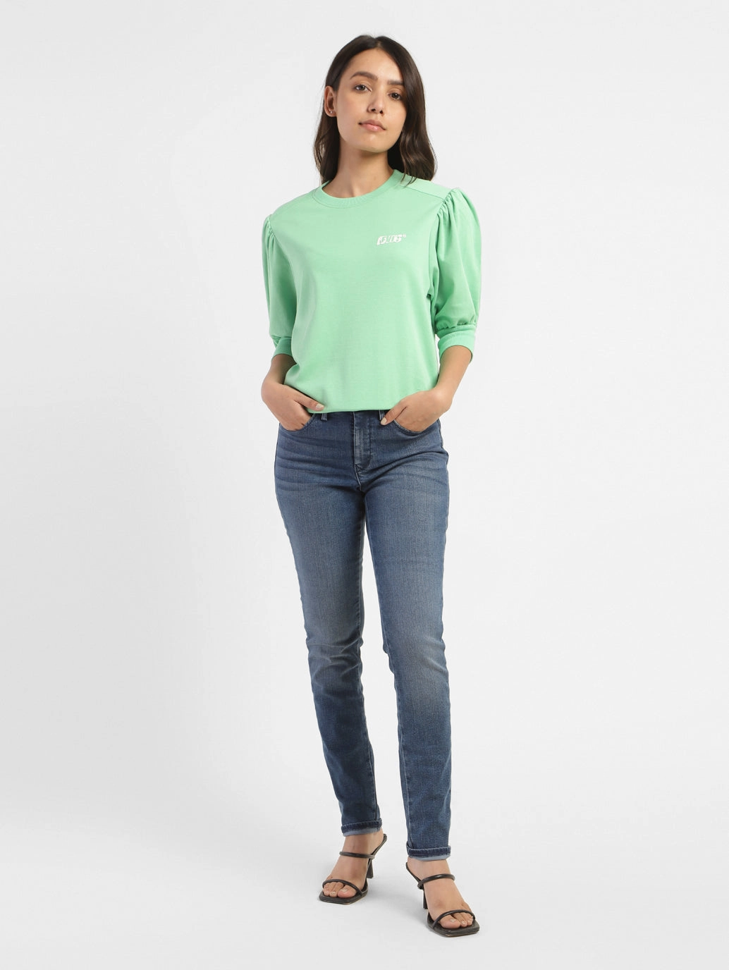 Women's 311 Blue Skinny Fit Mid Rise Jeans Relaxed Waist Fit Youth Style Road Trip Outdoor Enthusiast