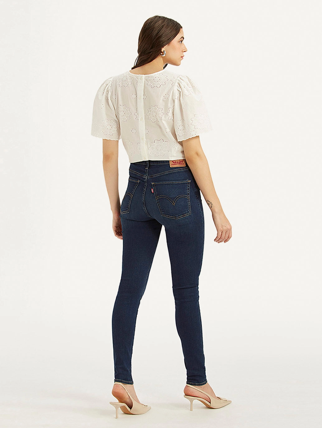 Women's Blue Mile High Skinny Fit High Rise Jeans Everyday Eco Friendly Earthy