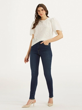 Effortless Design Women's Blue Mile High Skinny Fit High Rise Jeans