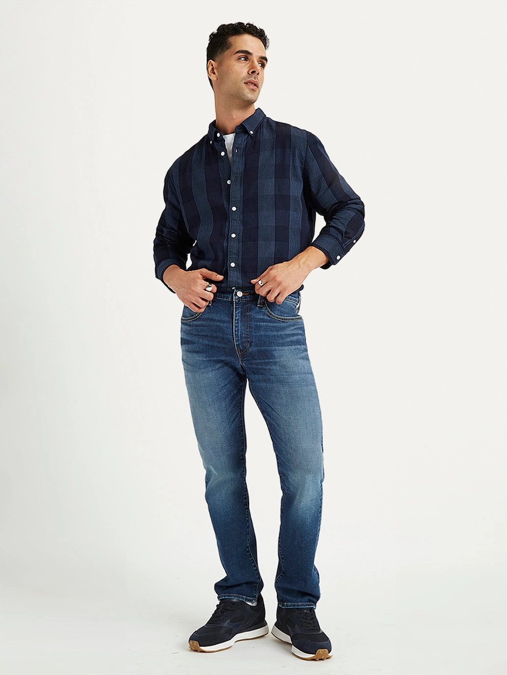 Men's 511 Blue Slim Fit Mid Rise Jeans Smooth Feel Casual Essentials