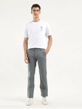 Men's Grey Slim Fit Chinos EcoFriendlyDye Flexible Comfort