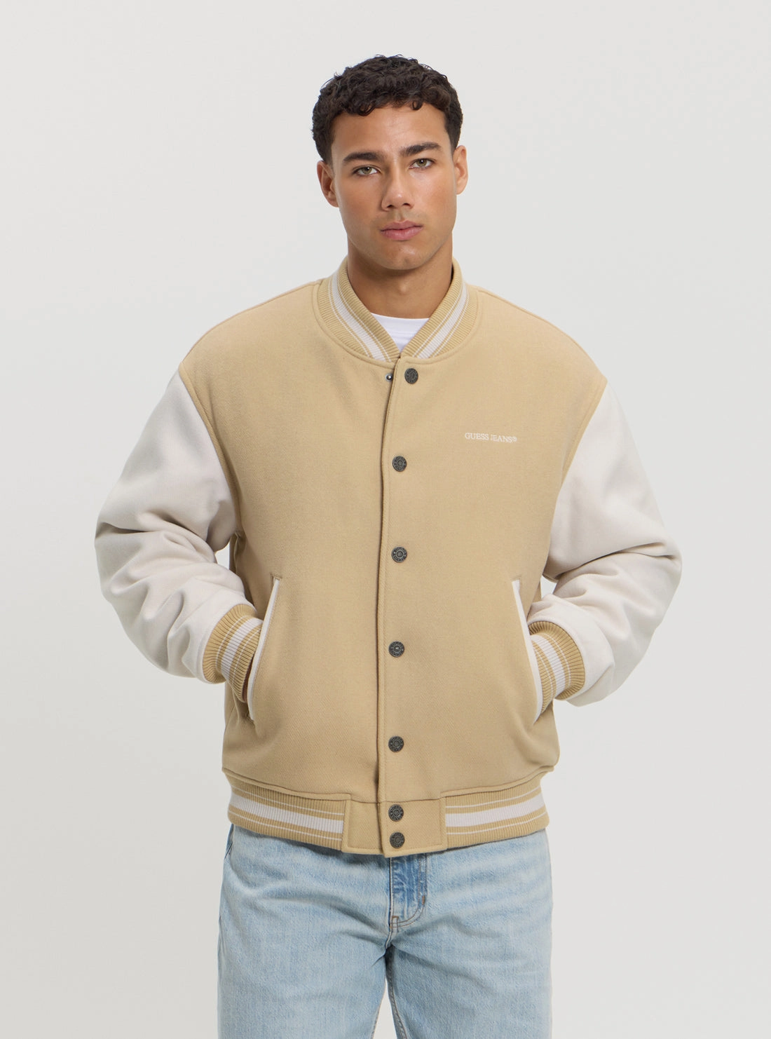 Lightweight insulation GUESS Jeans Beige Bomber Jacket