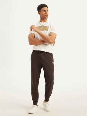 Quick Layering Tagless Labeling Men's Dark Brown Solid Utility Joggers