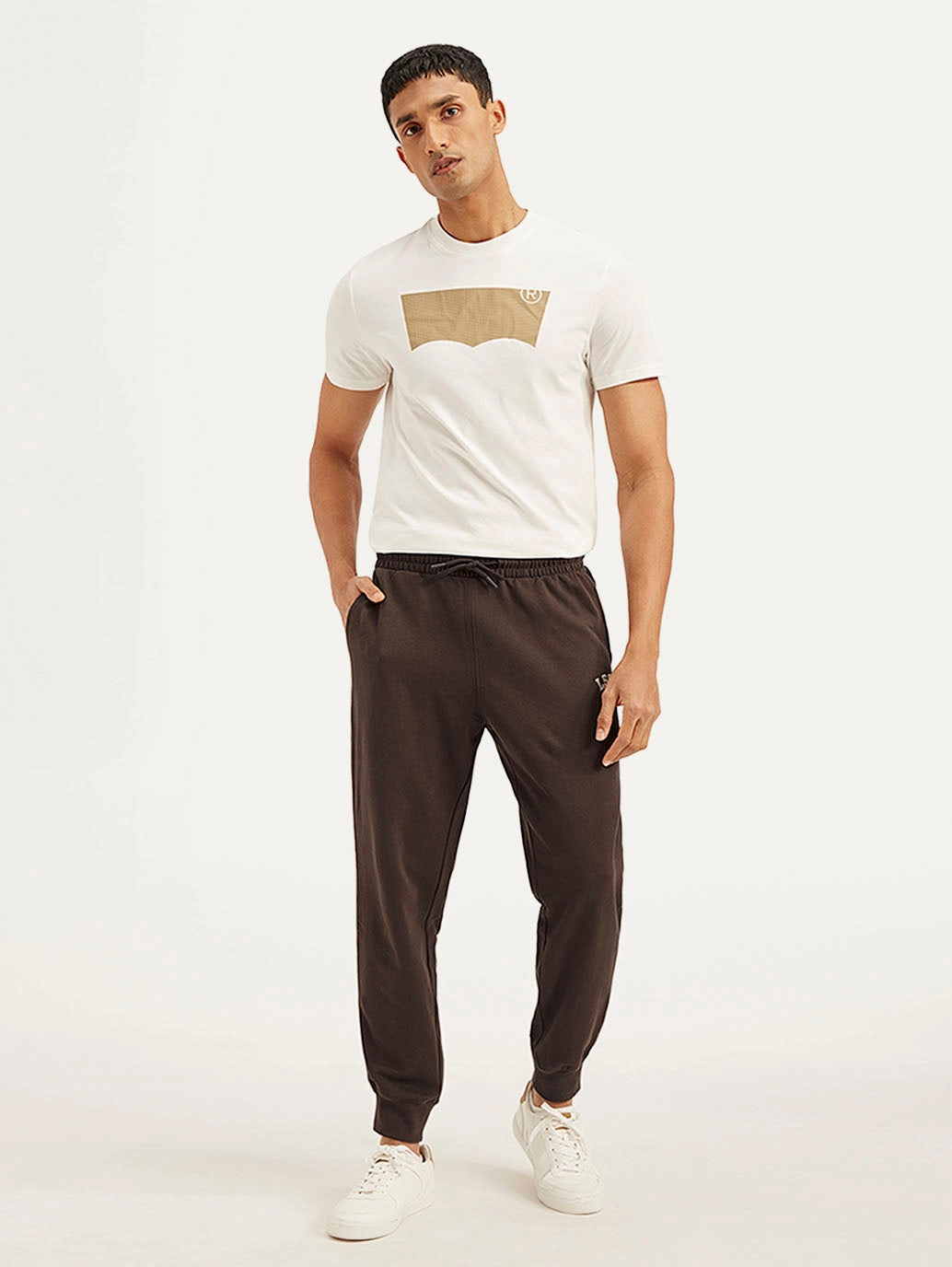 Ripstop Texture Men's Dark Brown Solid Utility Joggers