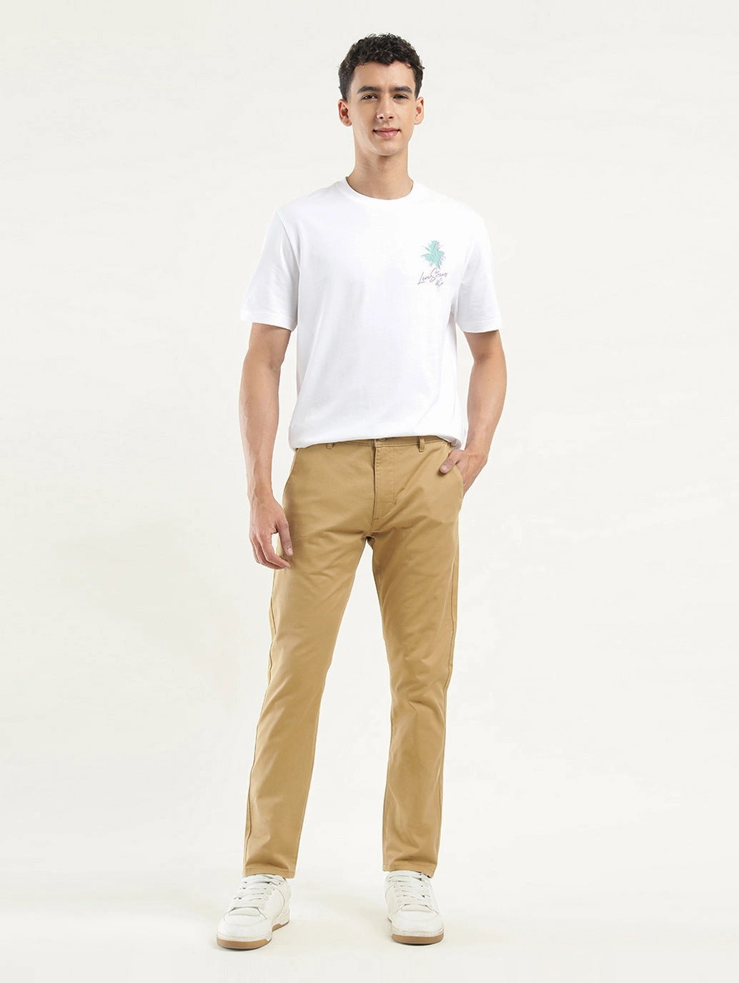 Men's Khaki Slim Tapered Fit Chinos Day Ready