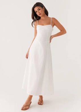 Noosa Midi Dress - White skin friendly