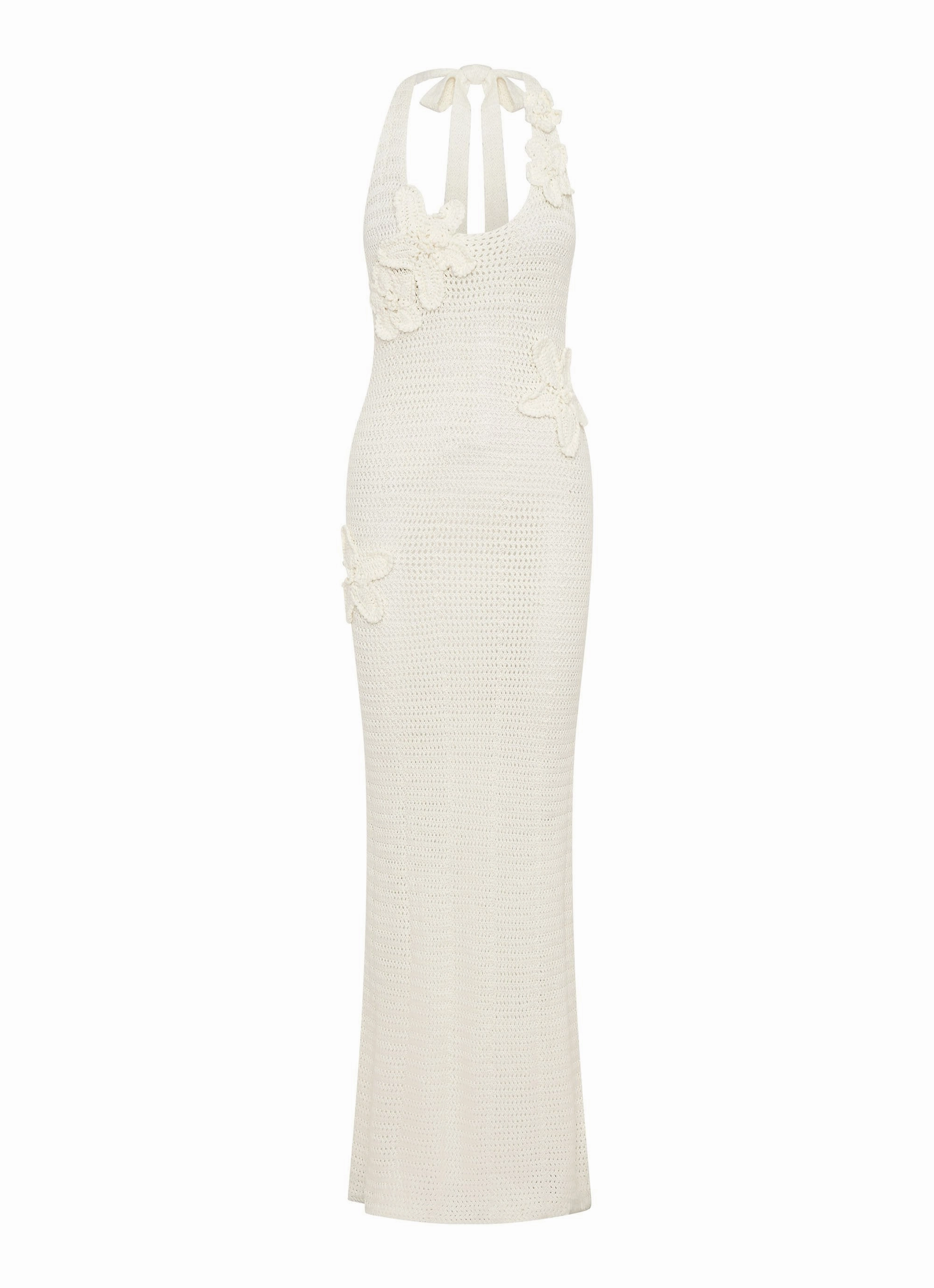 Novalee Flower Crochet Maxi Dress - Ivory Balanced Look