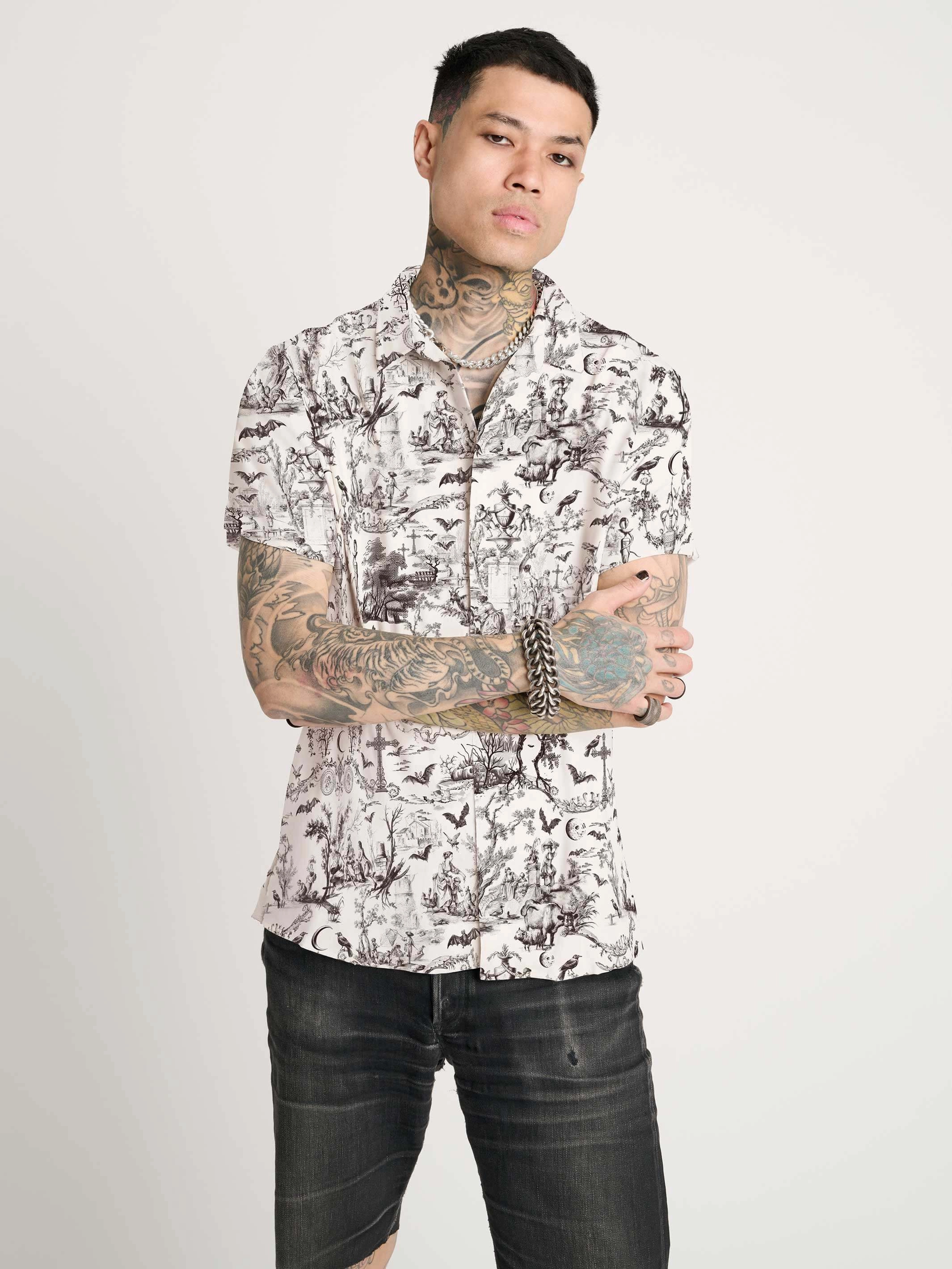 Gothic Toile Shirt Casual Chic