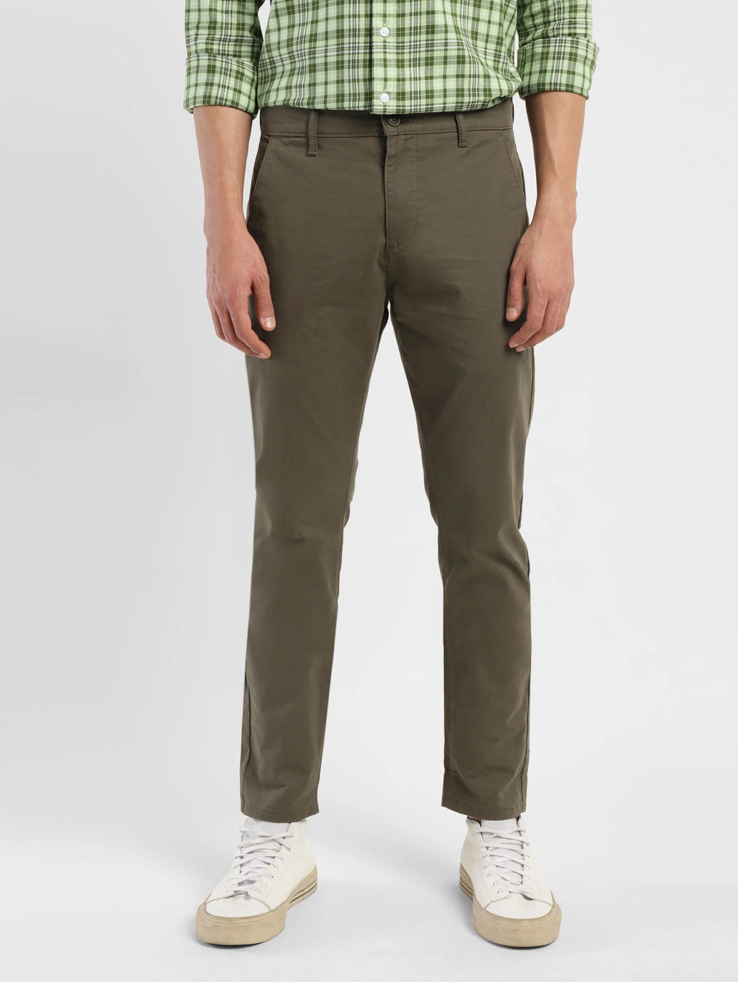 Men's 512 Green Slim Tapered Fit Chinos Layered Panel Design