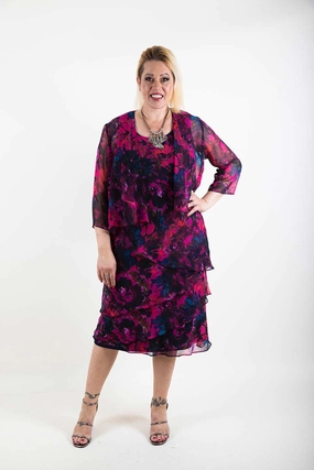 Light Weight Ventilated Back Layla Jones - LJ0359 Layer Dress w Jacket - Exclusive