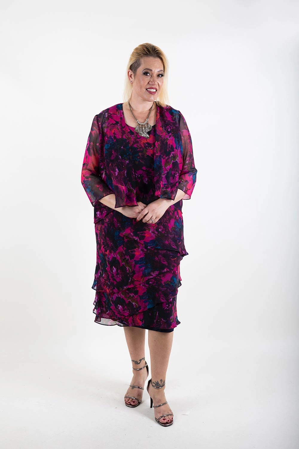 Magnetic Closures Layla Jones - LJ0359 Layer Dress w Jacket - Exclusive