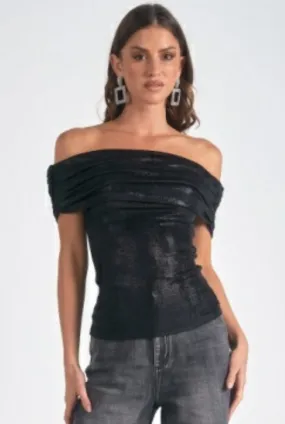 All-Season Wear Off Shoulder Top | Black Cool Fresh