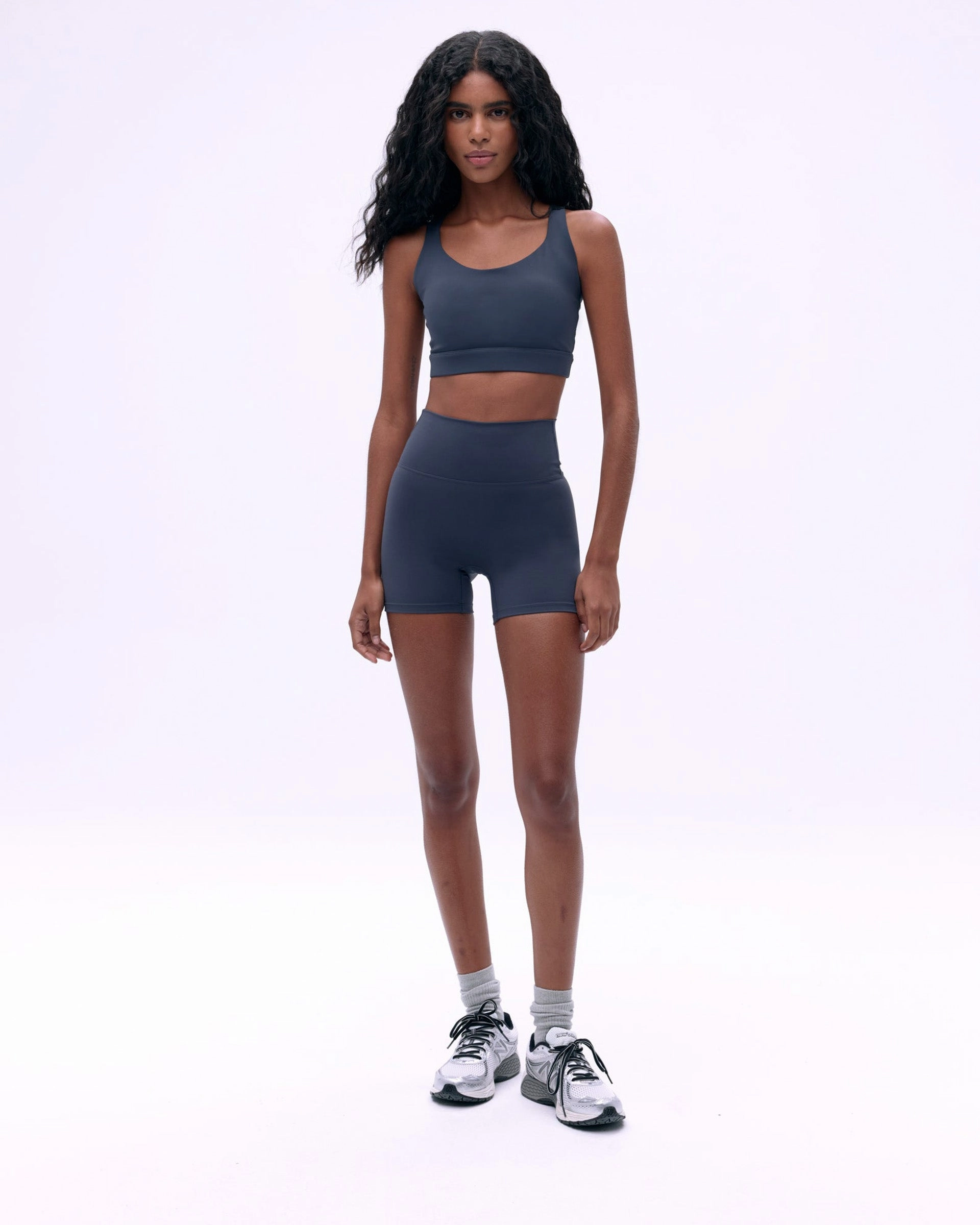 Neutral Tones Relaxed Waistband Ultimate Ultra Crop Shorts - Midnight Blue