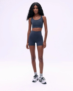 Neutral Tones Relaxed Waistband Ultimate Ultra Crop Shorts - Midnight Blue