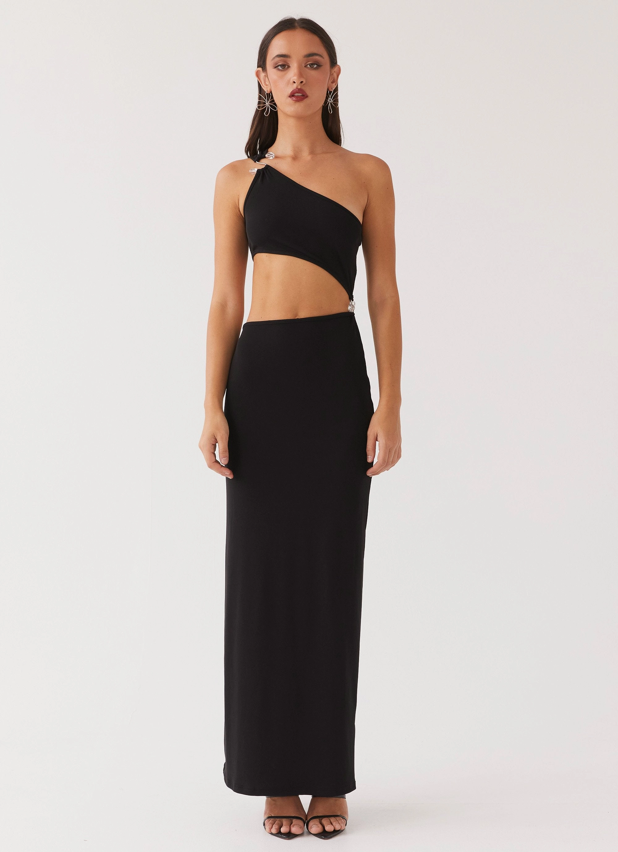 On The Moon Maxi Dress - Black Wrap Glow Flawless Fit