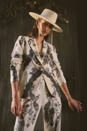 Convertible Sleeves OnceWas - Leandro Printed Blazer