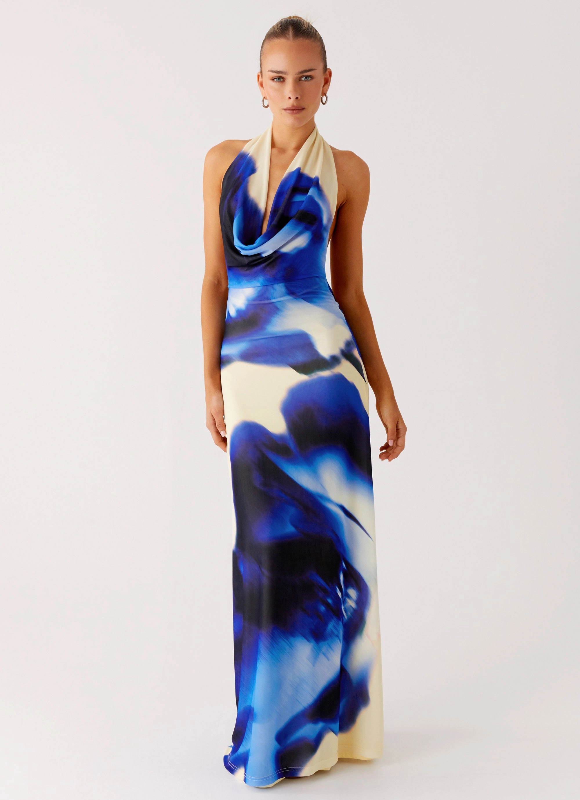 Only A Feeling Cowl Neck Maxi Dress - Heirloom Floral Travel Ready sophisticated appearance