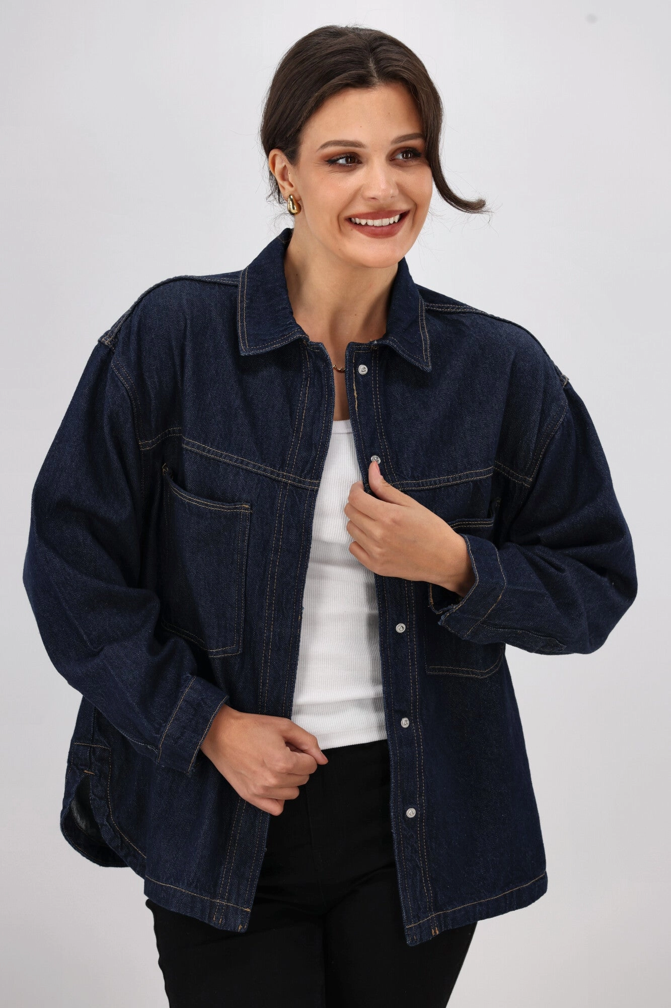 ONLY Emmie L/S Shirt Rinse Denim Temperature control