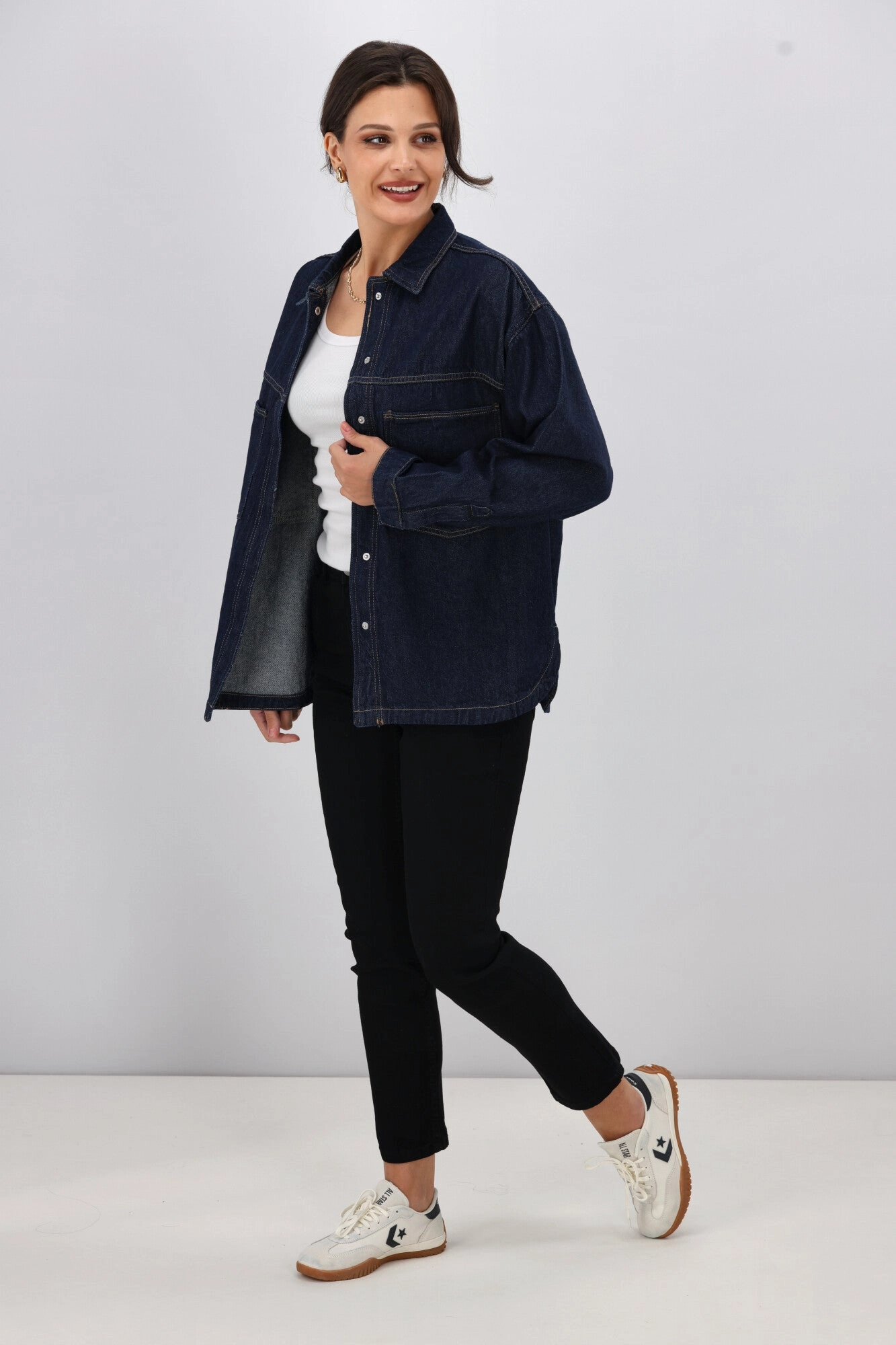 ONLY Emmie L/S Shirt Rinse Denim Easy Movement Cut