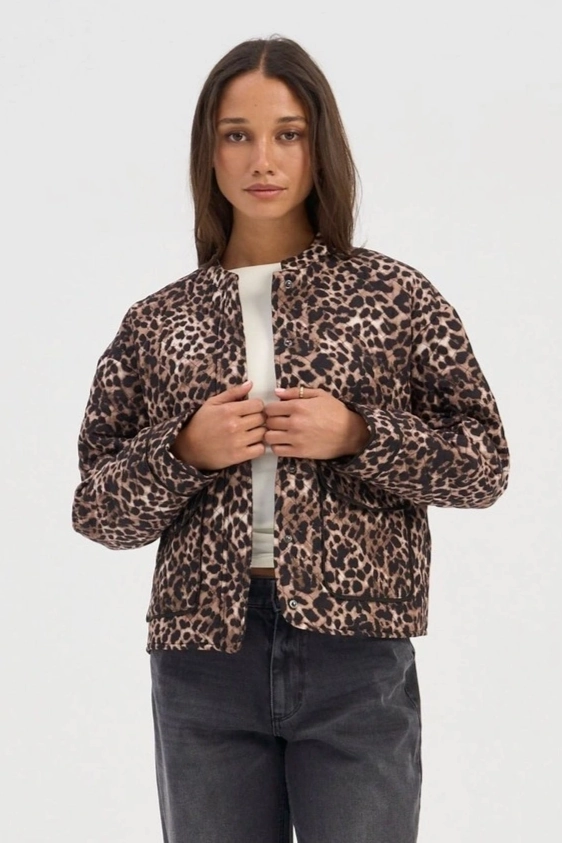 ONLY Hallie Quilted Jacket Animal Breathable fabric tech Laser Cut Vents