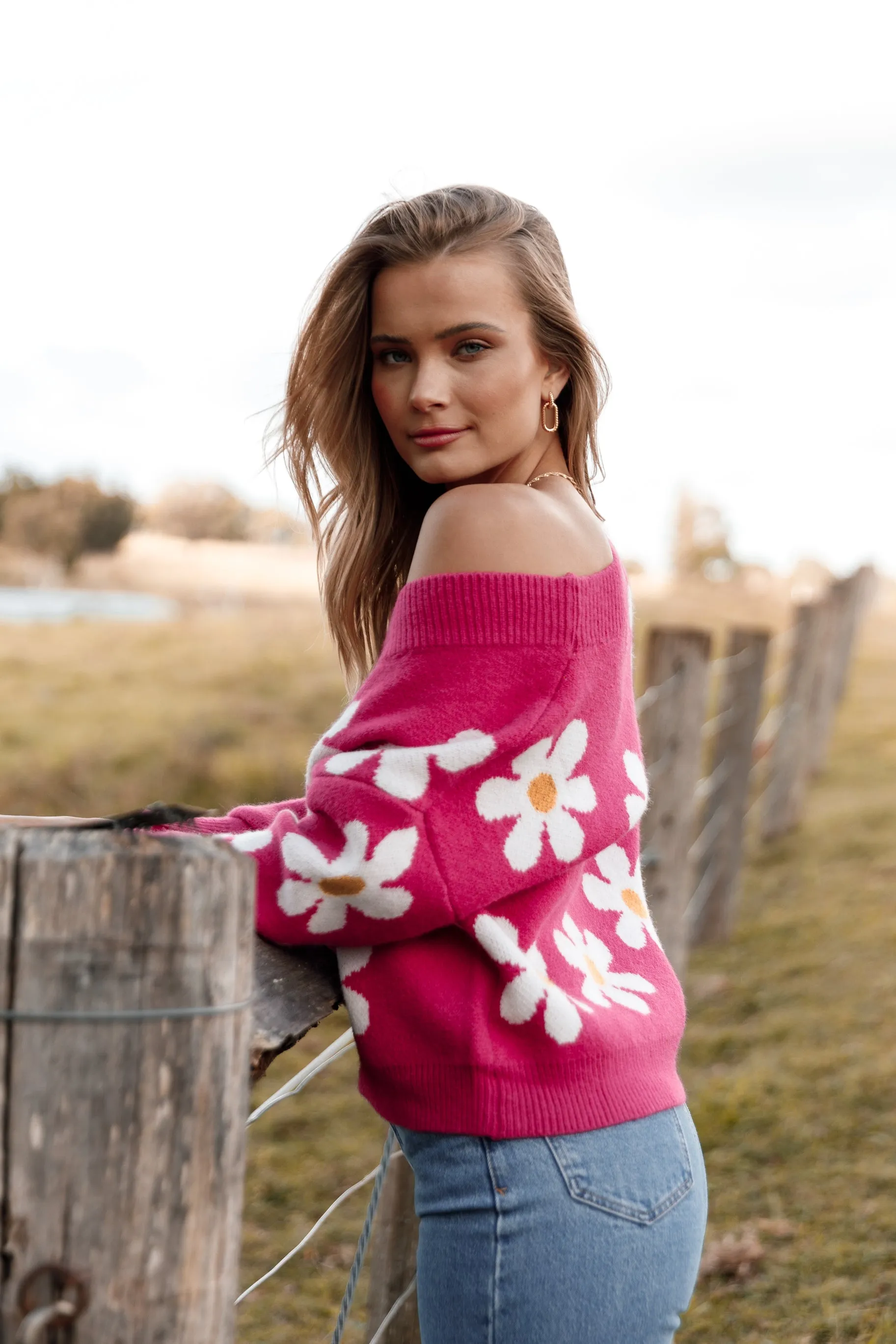 Ribbed Edging Daisy Cardigan - Orchid