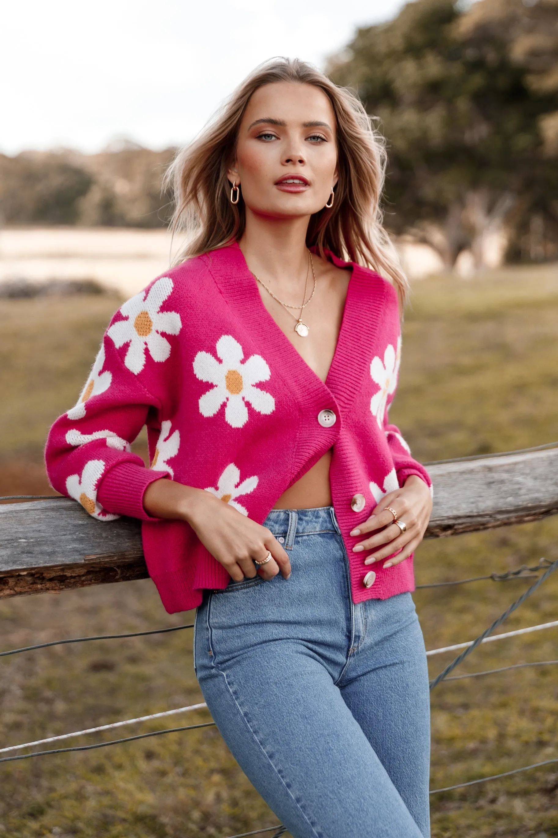 Daisy Cardigan - Orchid WrinkleResistant Yarn Hand Linked Seams