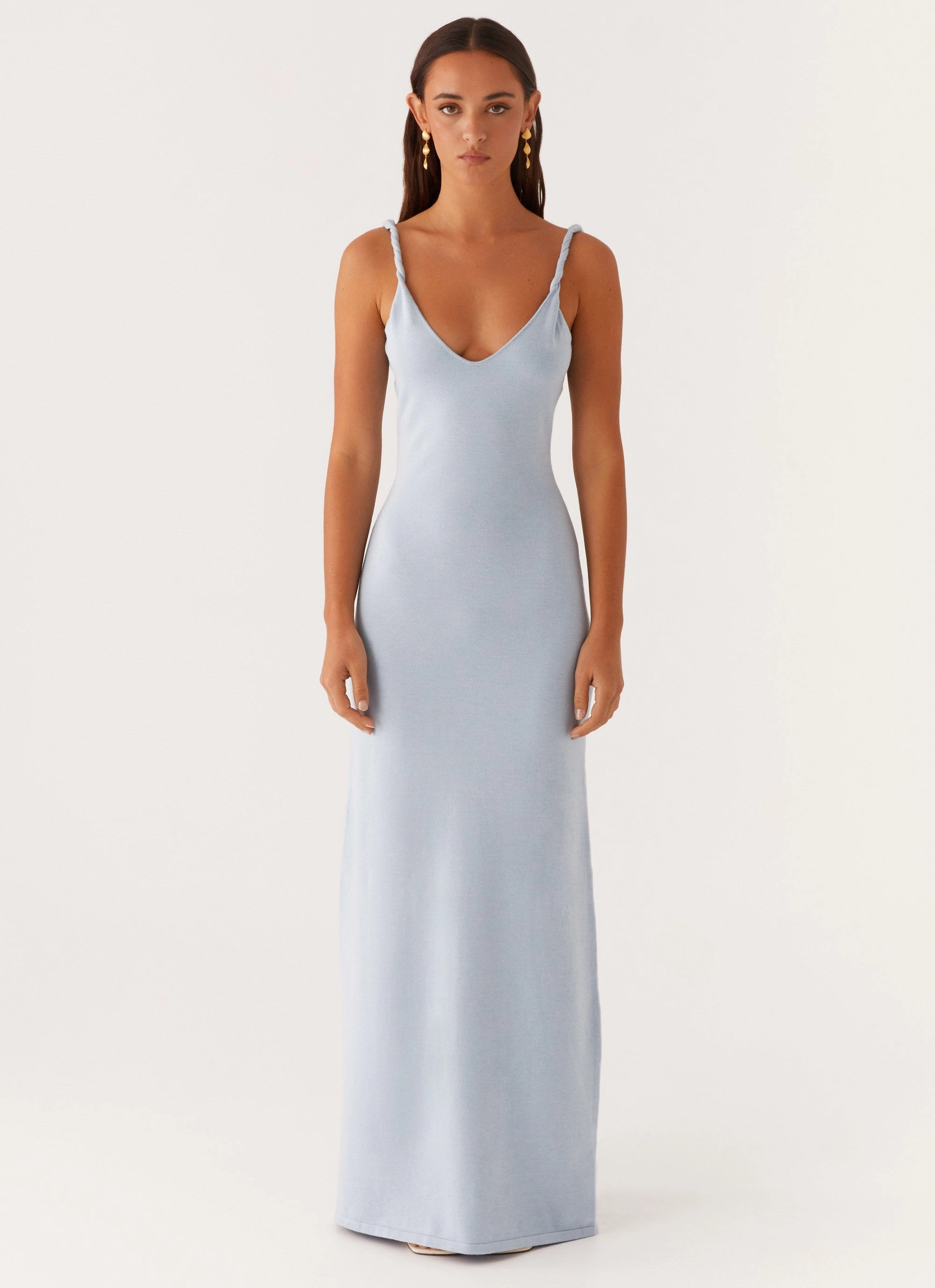 Anastasia Maxi Dress - Blue cut out Soft Tone