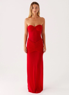 Ottilie Mesh Maxi Dress - Red Stylish and Simple