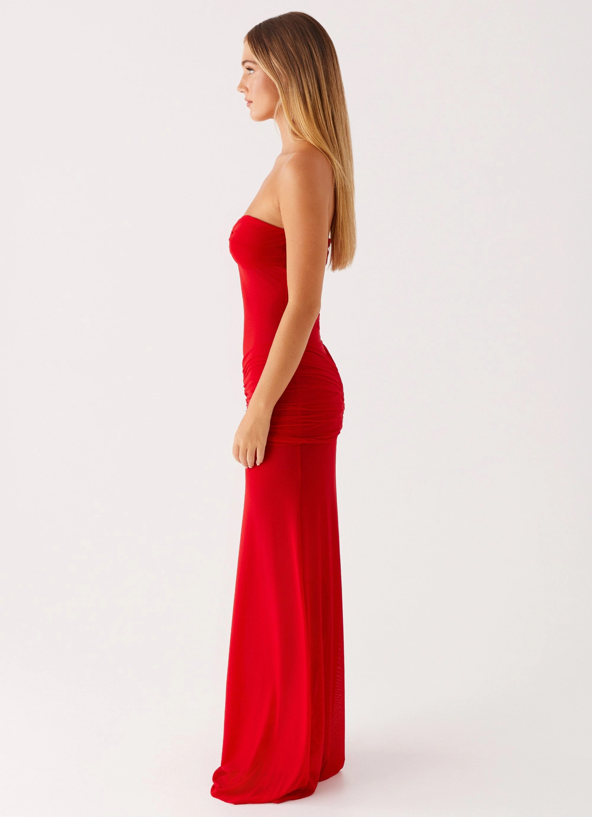 Cool Form Ottilie Mesh Maxi Dress - Red