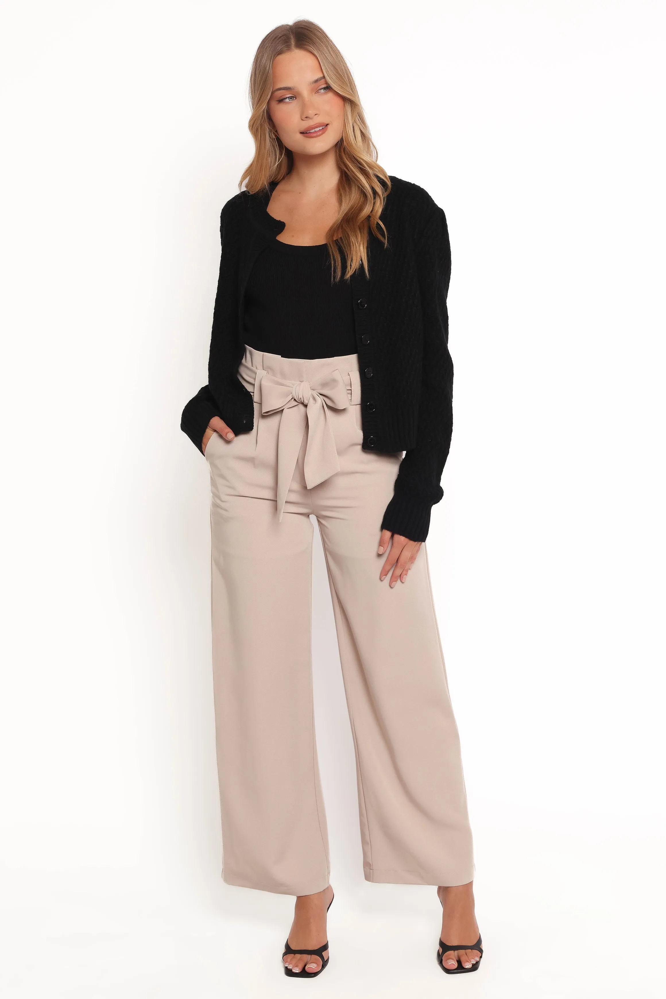 Water Repellent Treatment Modern Silhouette Ozara Cardigan - Black