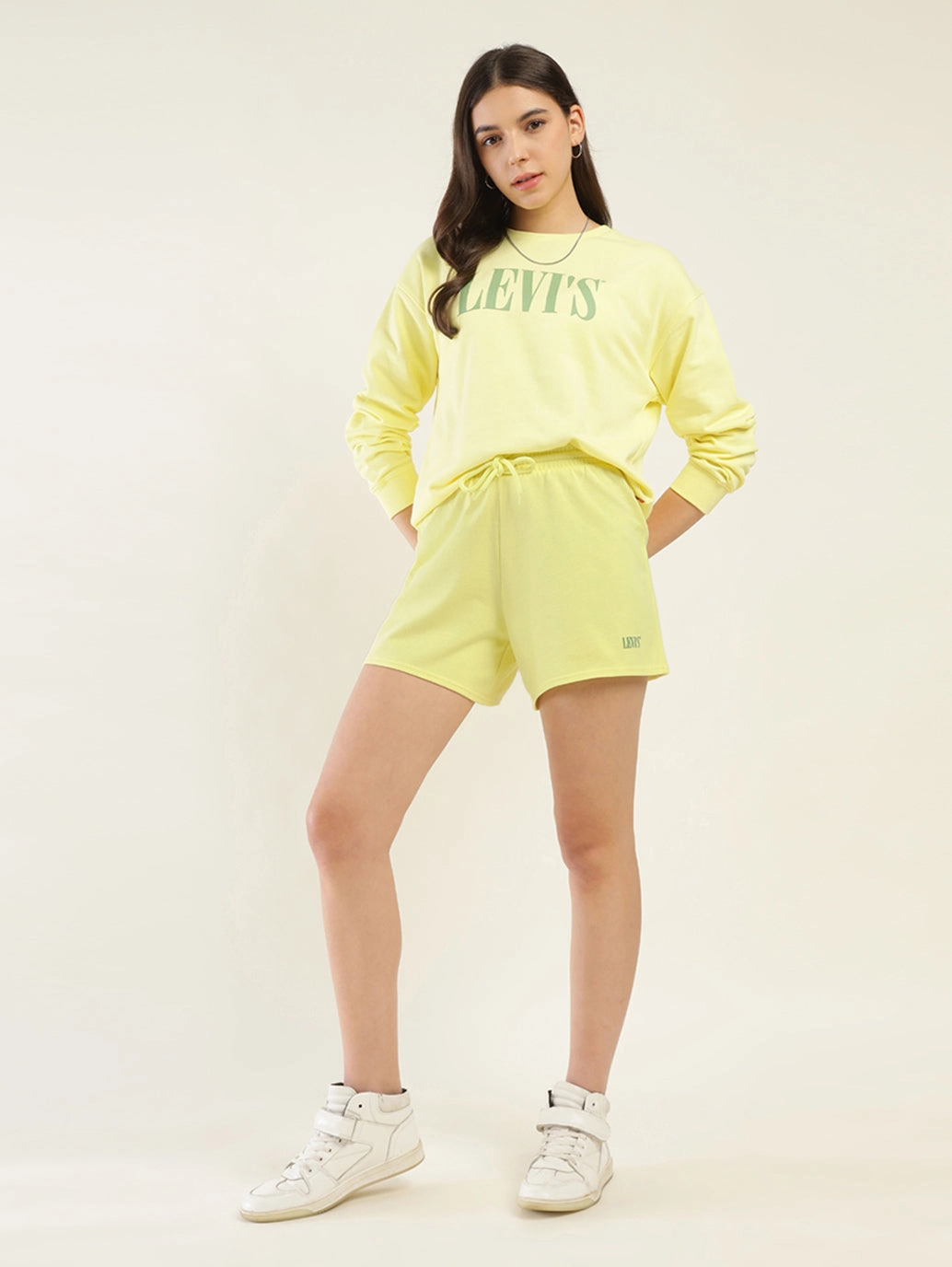 sports industry Urban Comfort Women's Mid Rise Yellow?Regular Fit Shorts
