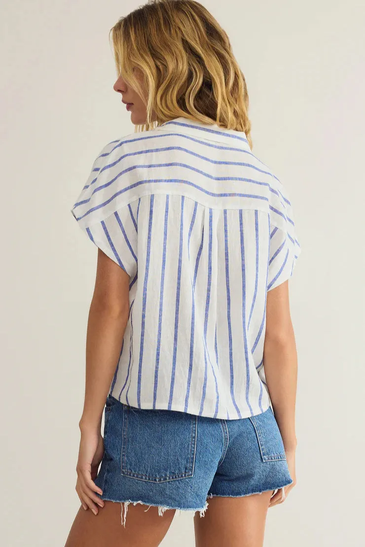 Parallel Linen Button Down | Palace Blue Breathable Design Wear Minimal Layers