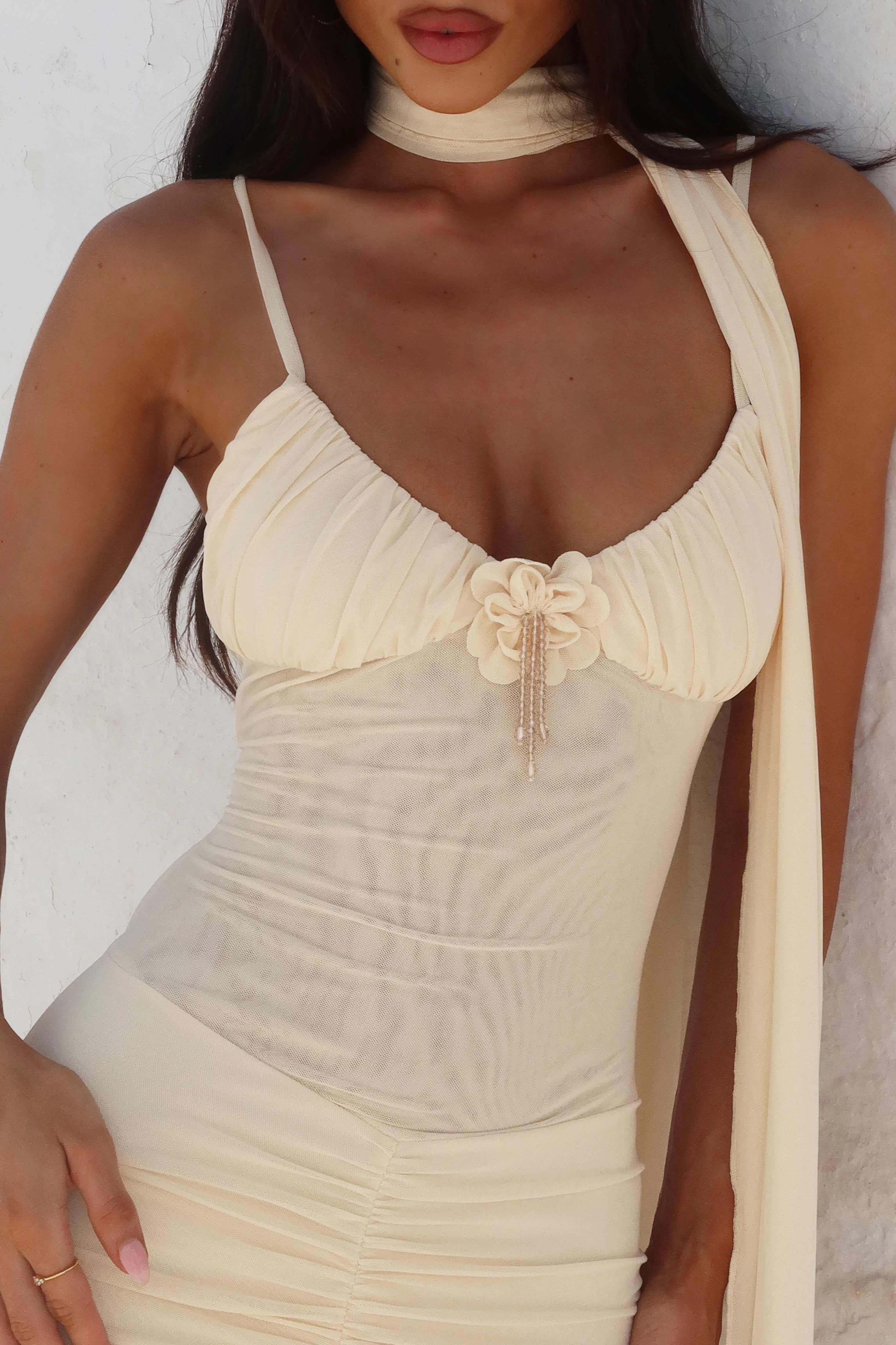 Premium Material Casual Mode IDA MAXI DRESS CREAM