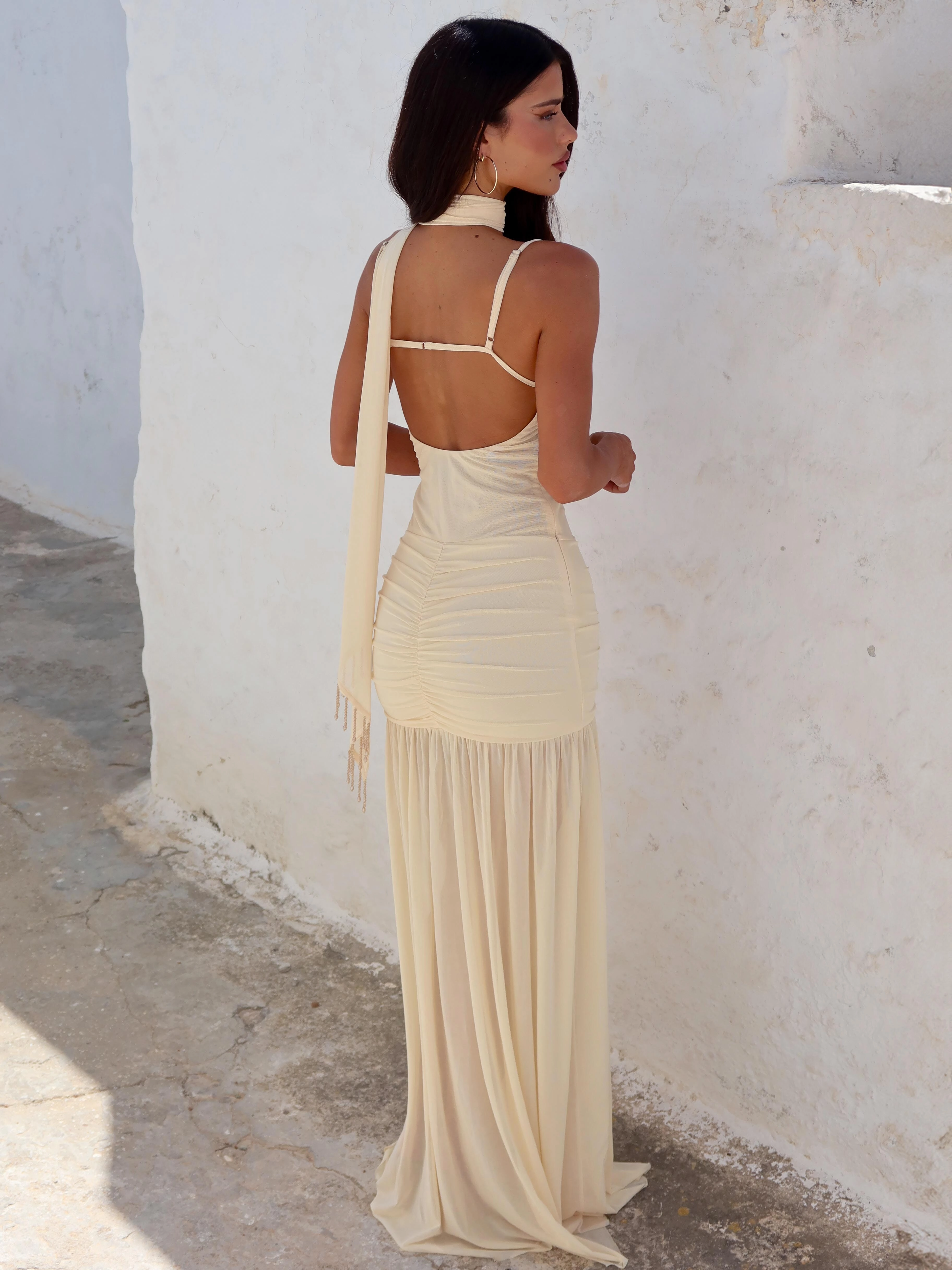 IDA MAXI DRESS CREAM Celebrity-Inspired