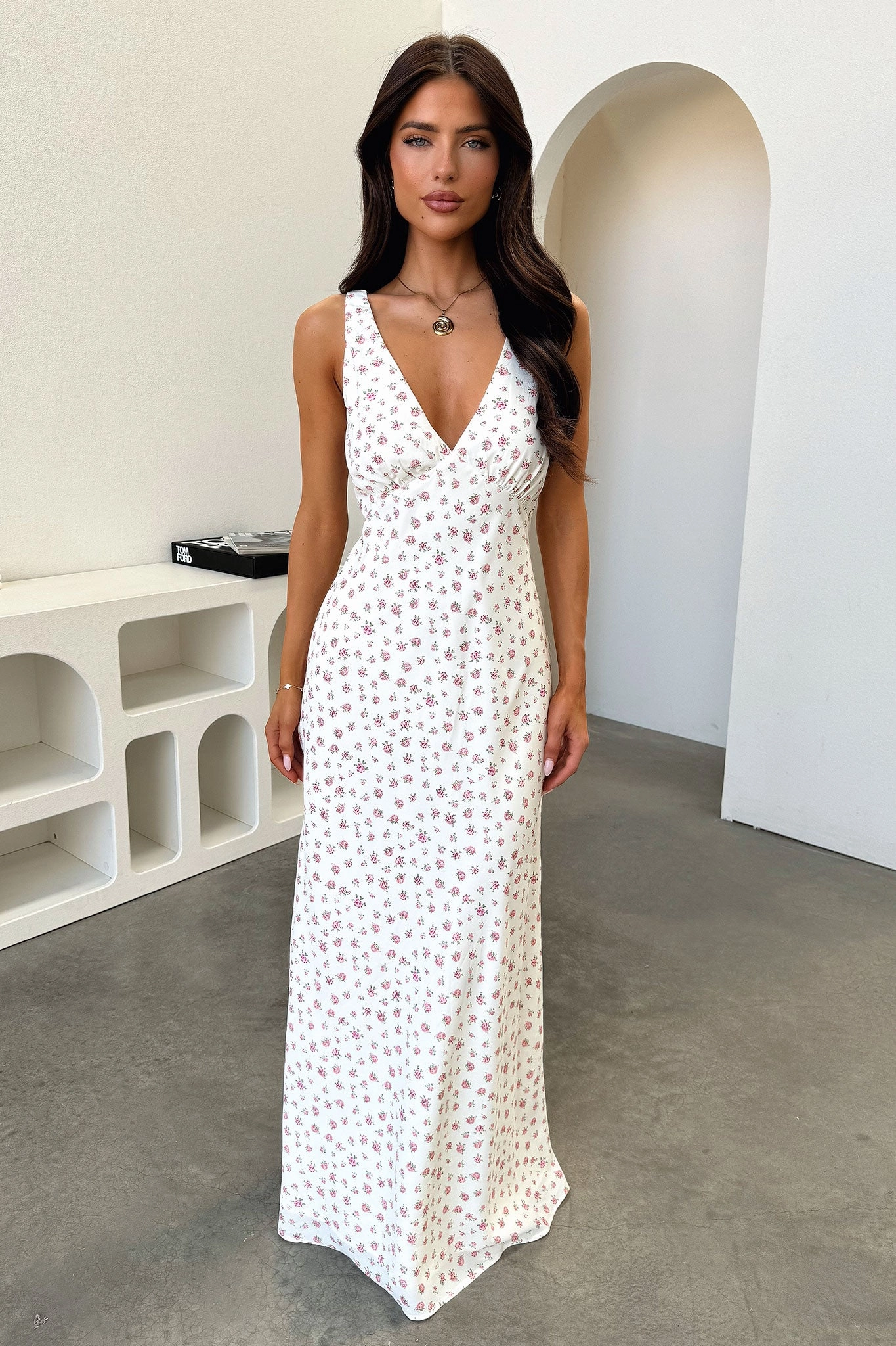 laid-back style Naf V-Neck Maxi Dress - Rose Floral