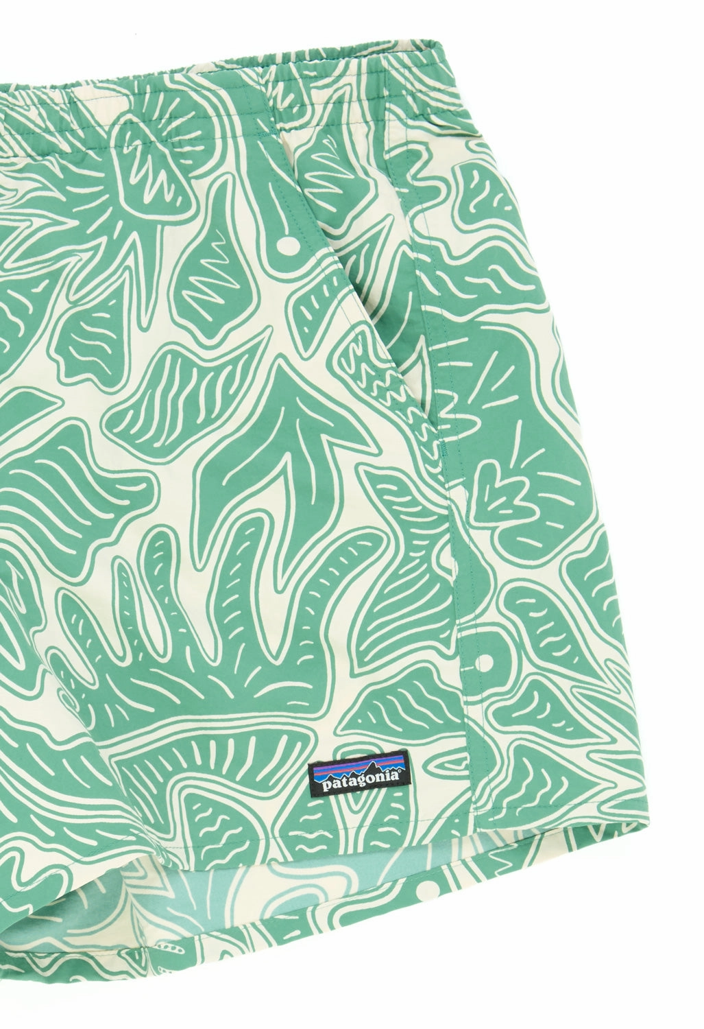 Weekend Casual Odor Resistant Finish Patagonia Women's Baggies 5" Shorts - Bees and Flowers: Heartleaf Green