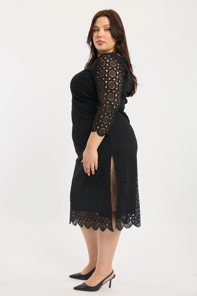 Everyday Use Black Lace Bodycon Dress