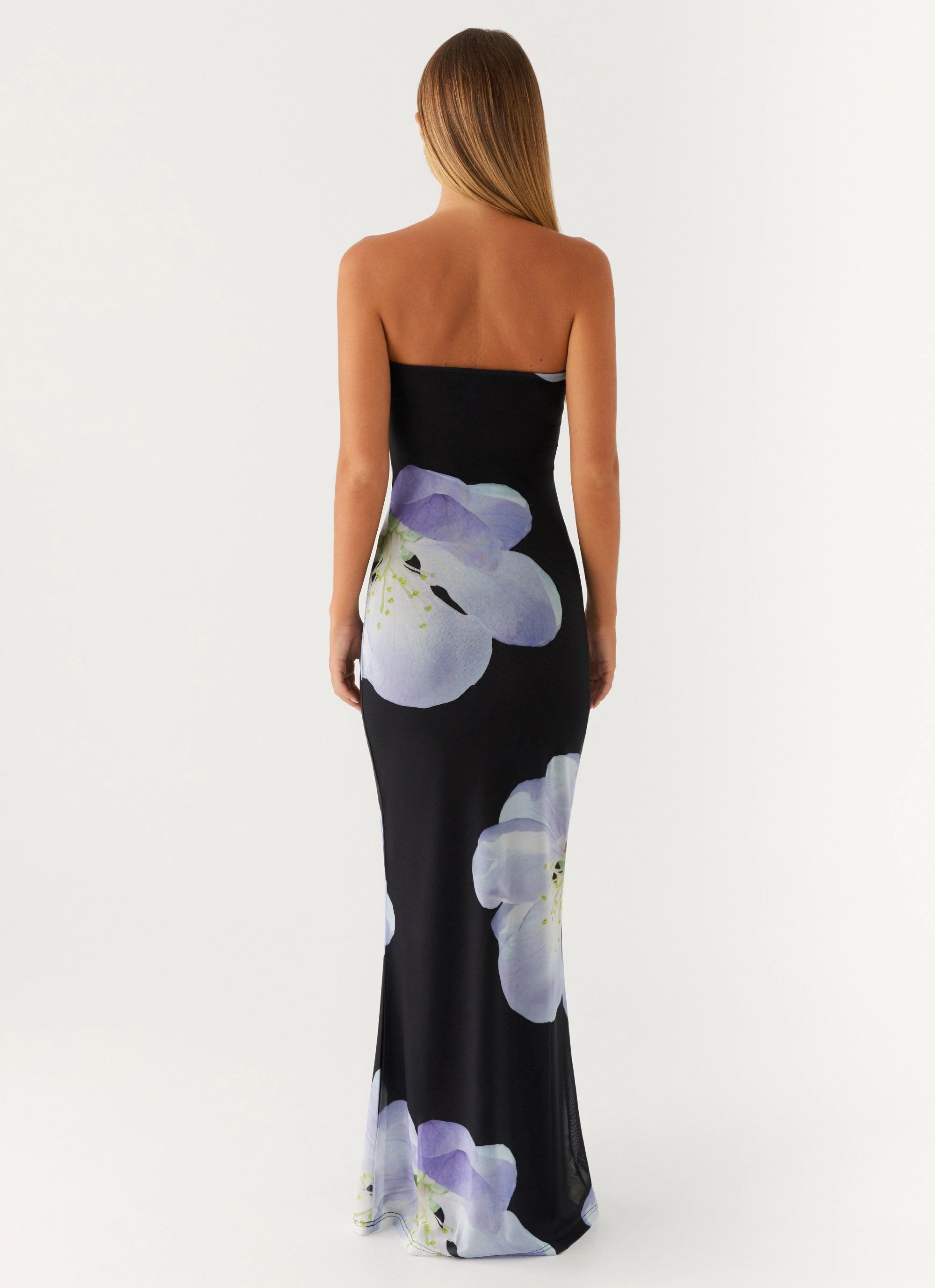 Jorja Maxi Dress - Flower Print Sheer Overlay Versatile Wear