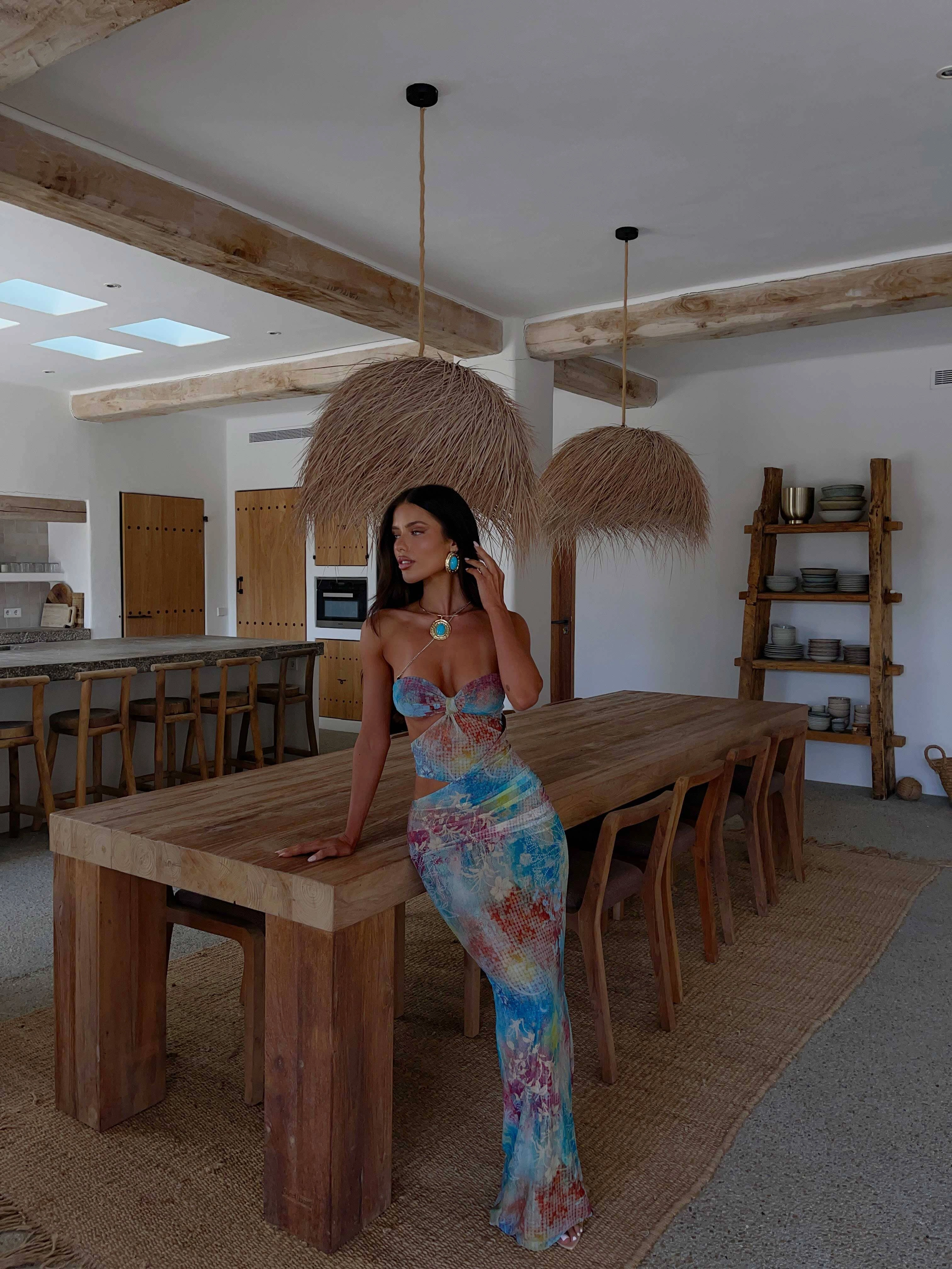 NIKI MAXI DRESS OPAL TOPAZ Luxe Touch