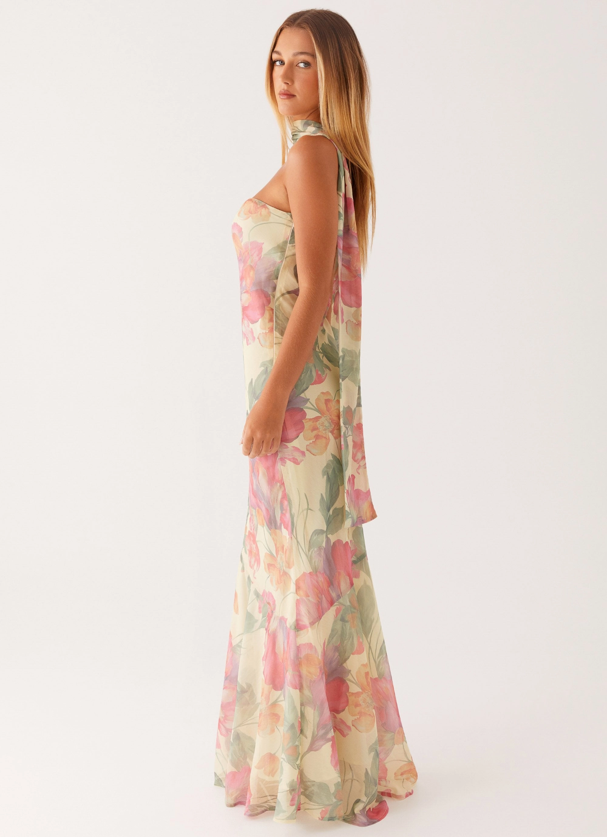 Relaxed Wear Linen Soft Under The Pagoda Maxi Dress - Yellow Peony