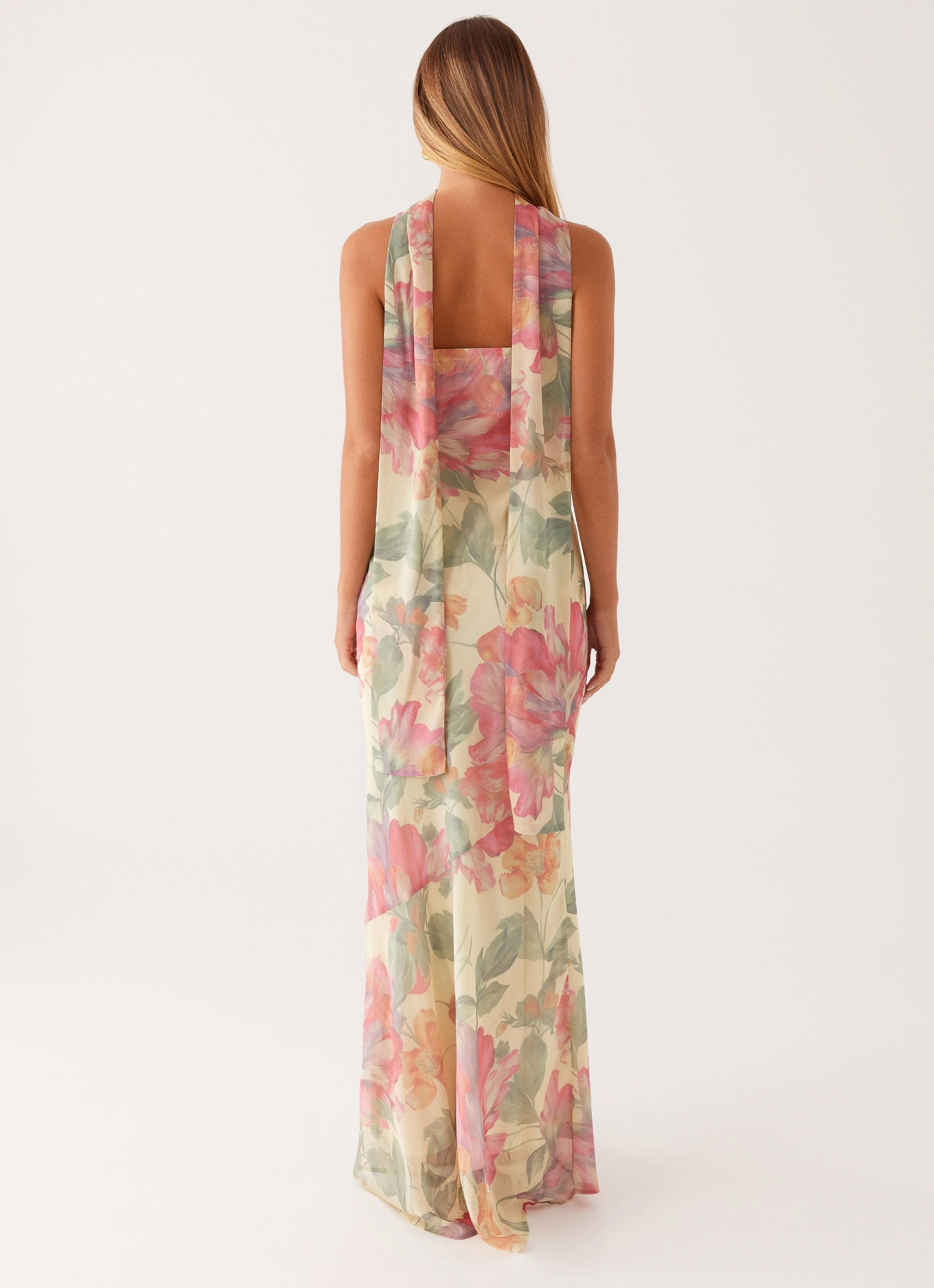 Zip Ease Under The Pagoda Maxi Dress - Yellow Peony