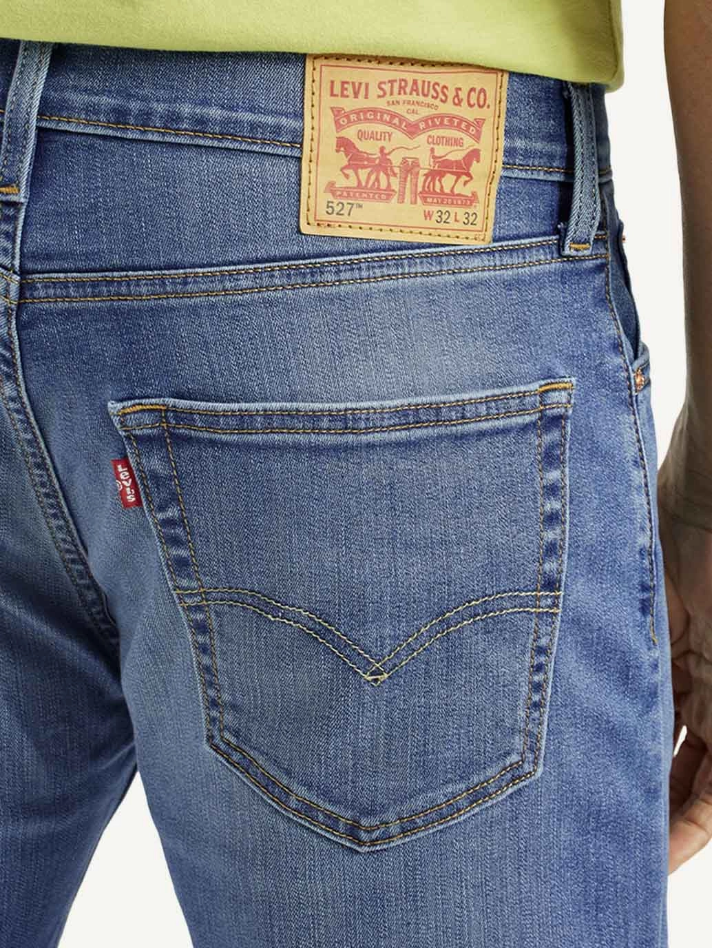 Daily Wear Breathable Classic Sleek Waist Design Men's 527 Light Indigo Bootcut Fit Mid Rise Jeans