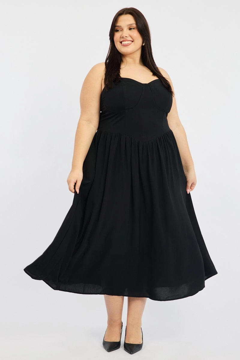 Tailored Layers Limited-Edition Black Corset Bust Dress Full Dress